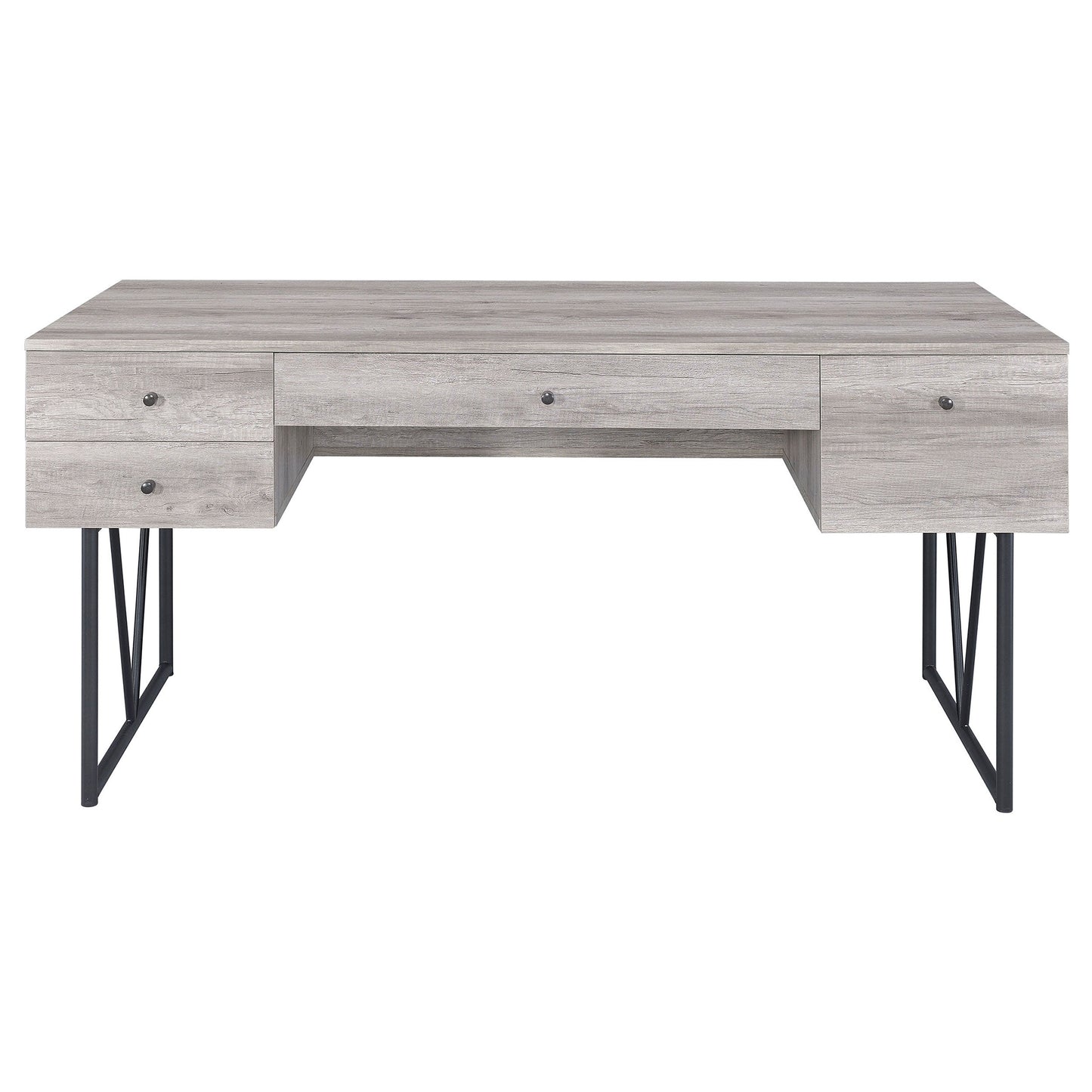 Analiese 4-drawer Writing Desk Grey Driftwood