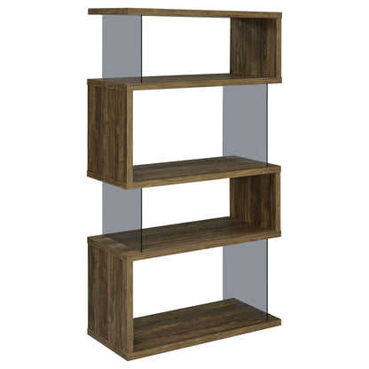 Emelle 4-shelf Bookcase with Glass Panels