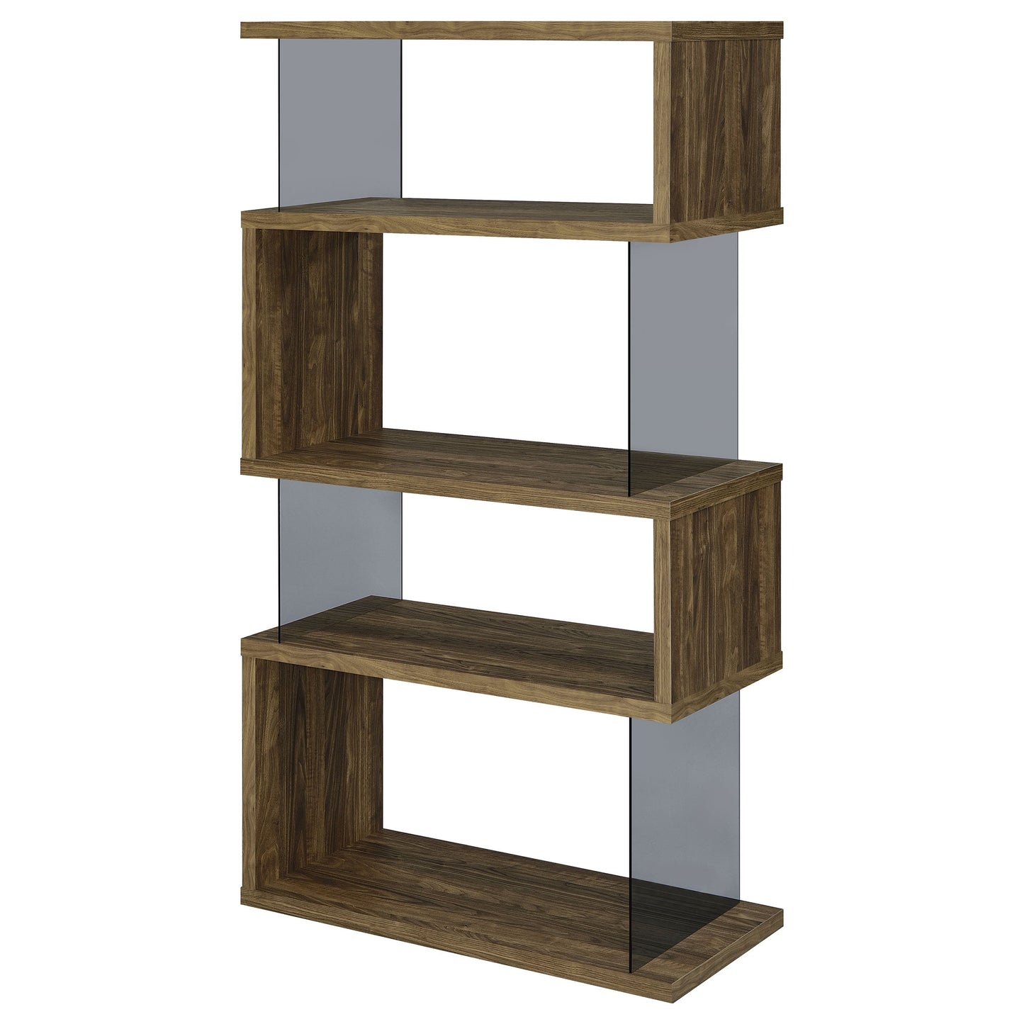 Emelle 4-shelf Bookcase with Glass Panels