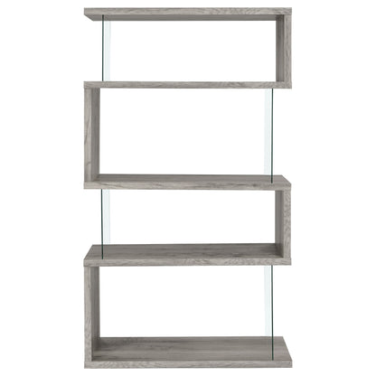 Emelle 4-shelf Bookcase with Glass Panels