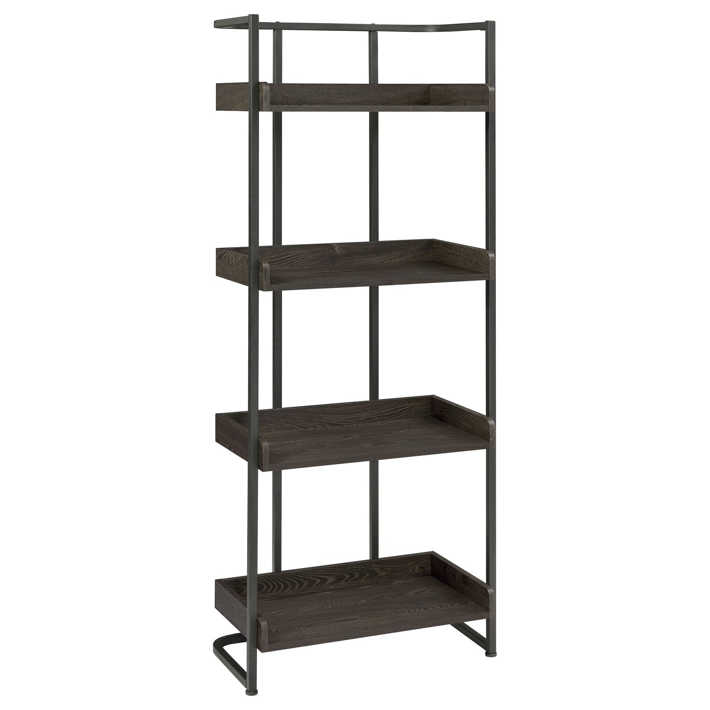 Ember 4-shelf Bookcase Dark Oak and Sandy Black