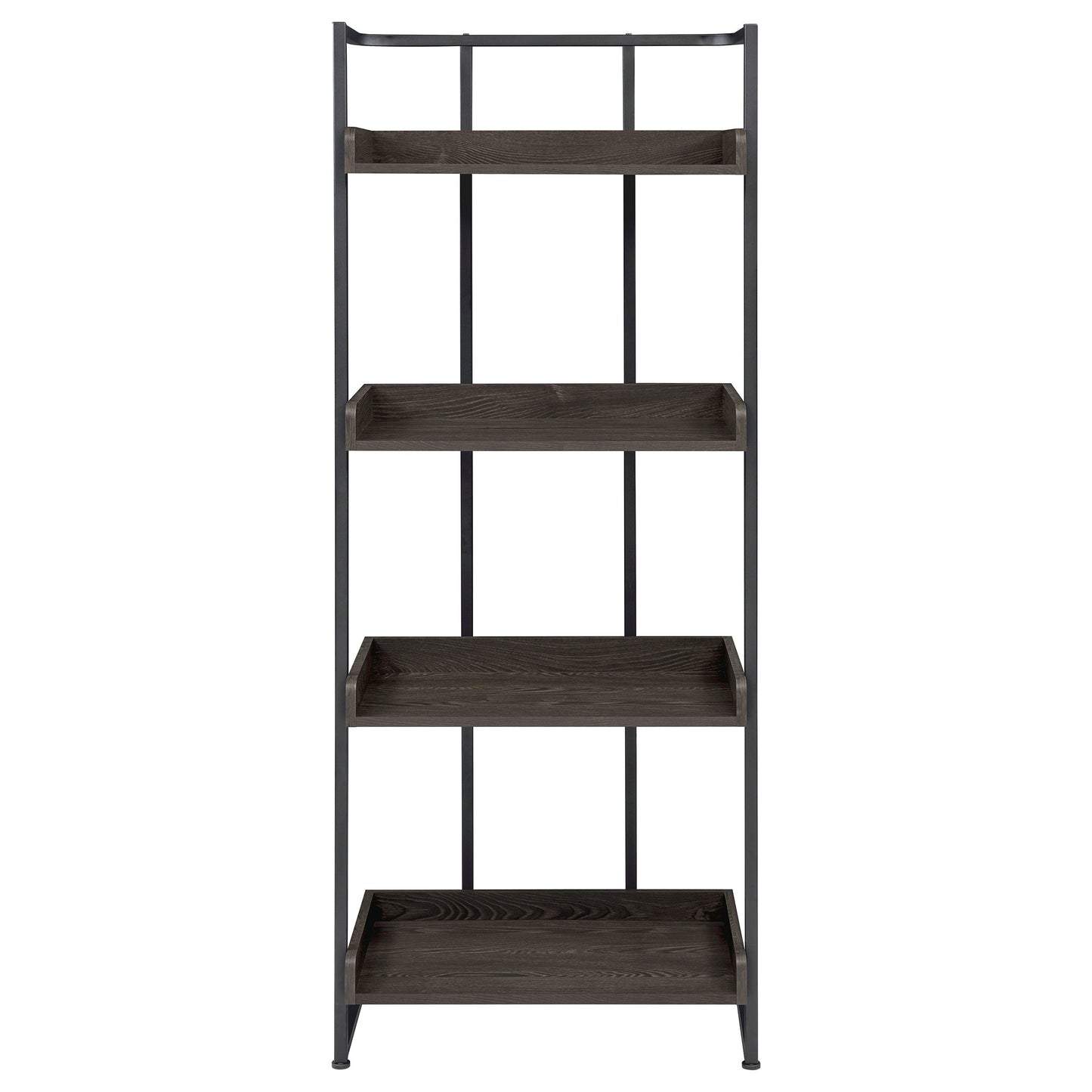 Ember 4-shelf Bookcase Dark Oak and Sandy Black