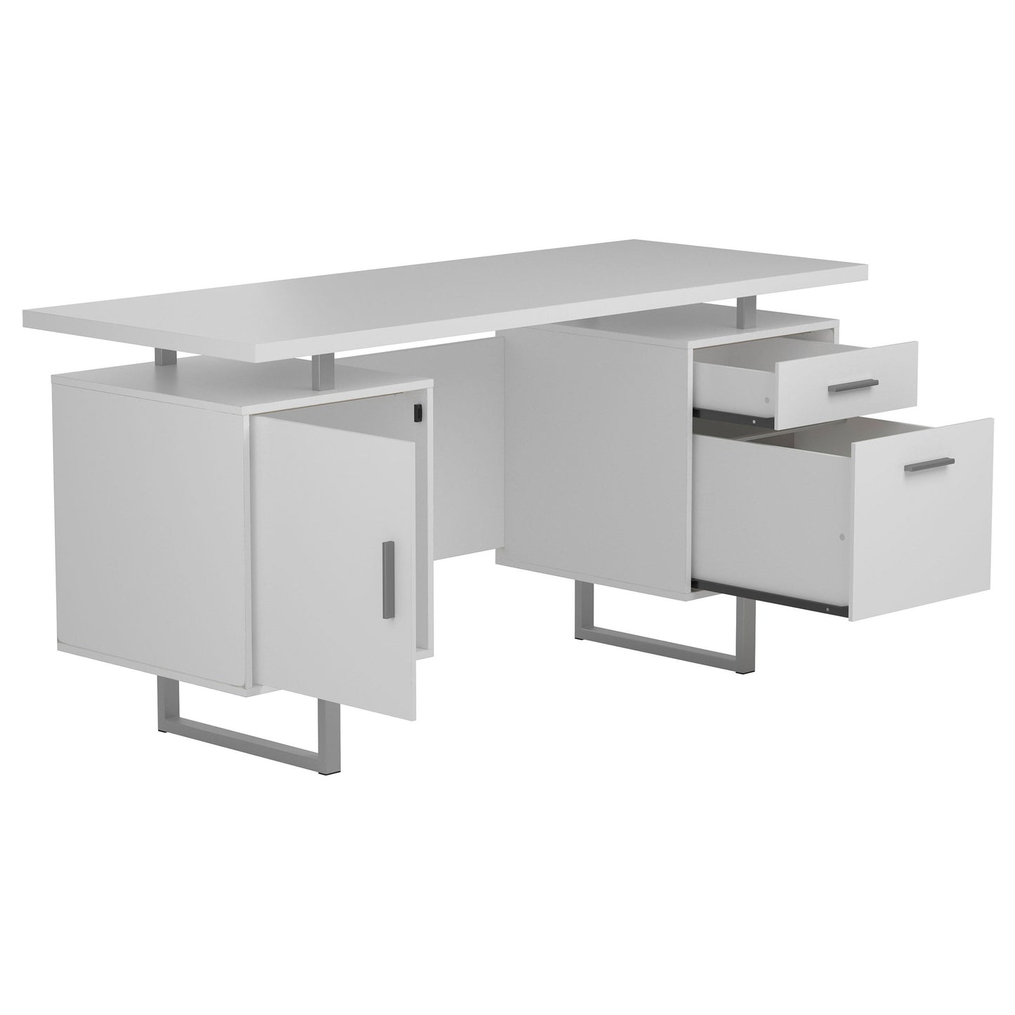 Lawtey Floating Top Office Desk White Gloss