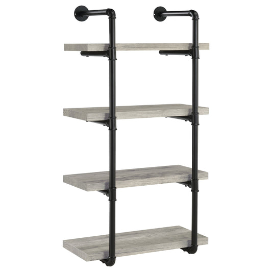 Elmcrest 24-inch Wall Shelf Black and Grey Driftwood