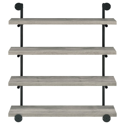 Elmcrest 40-inch Wall Shelf Black and Grey Driftwood