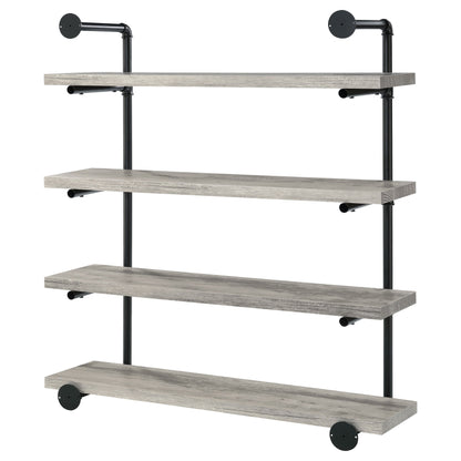 Elmcrest 40-inch Wall Shelf Black and Grey Driftwood