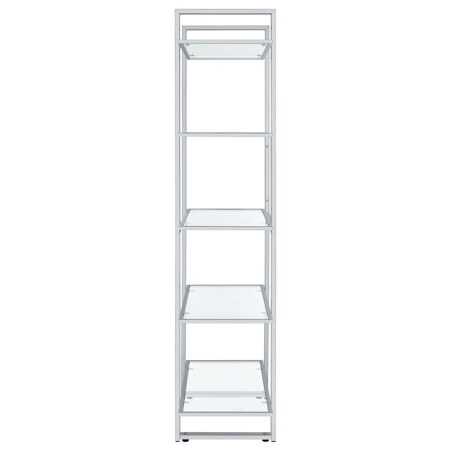 Hartford Glass Shelf Bookcase Chrome