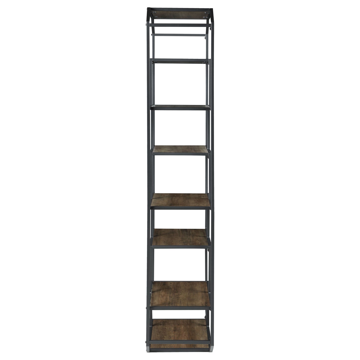 Leland 6-shelf Bookcase Rustic Brown and Dark Grey