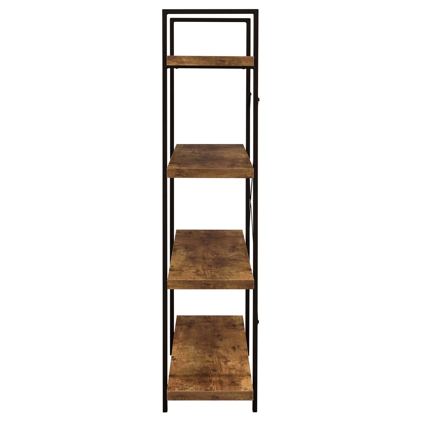 Cole 4-Shelf Bookcase Antique Nutmeg and Black