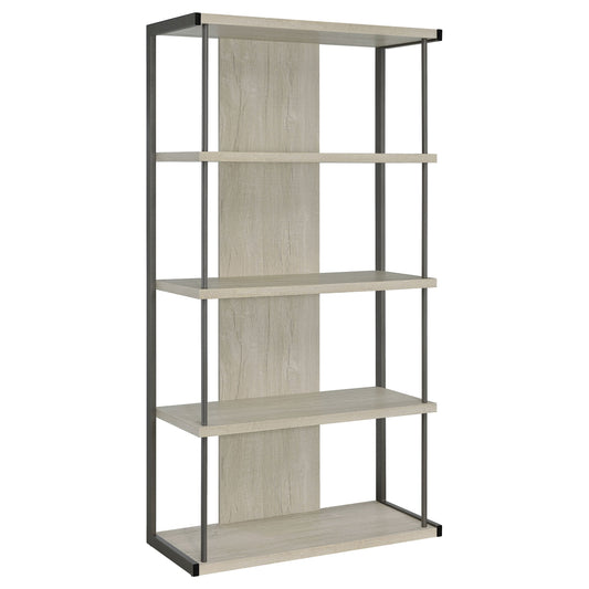 Loomis 4-shelf Bookcase Whitewashed Grey