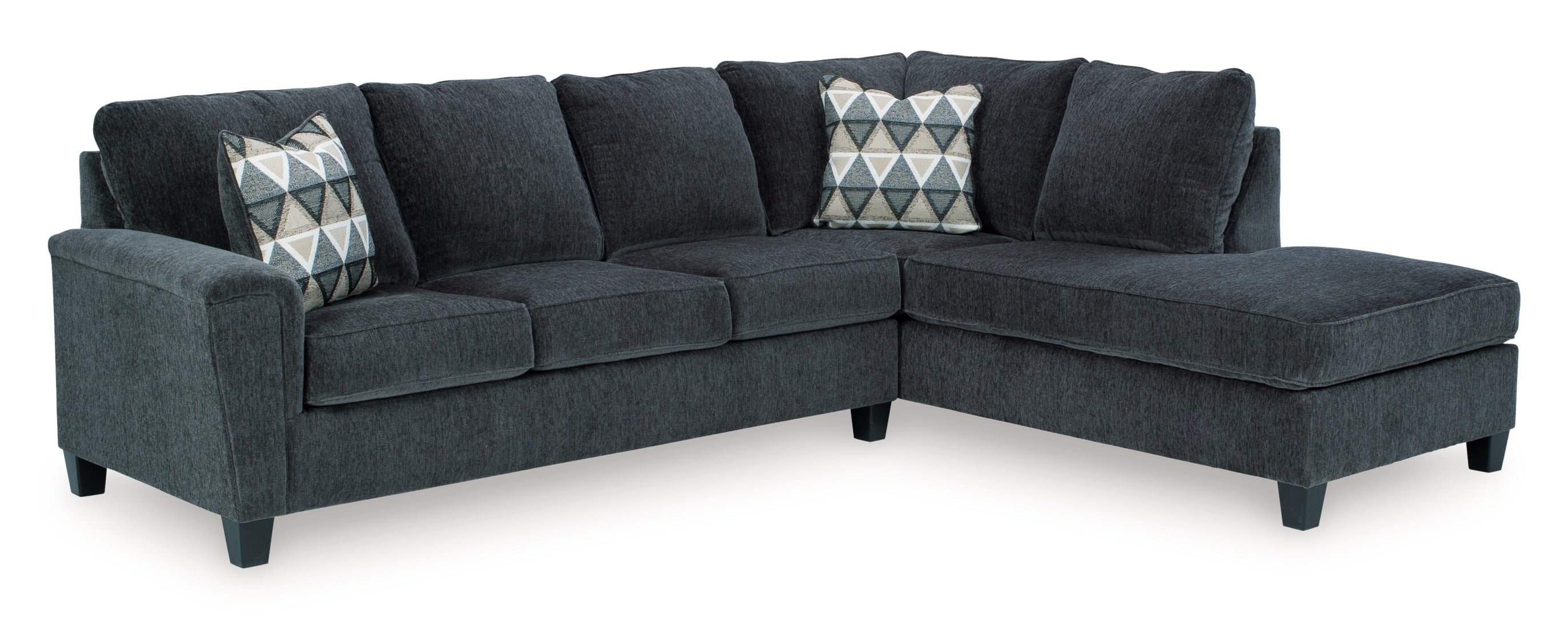 Abinger 2-Piece Navy Sectional with Ottoman