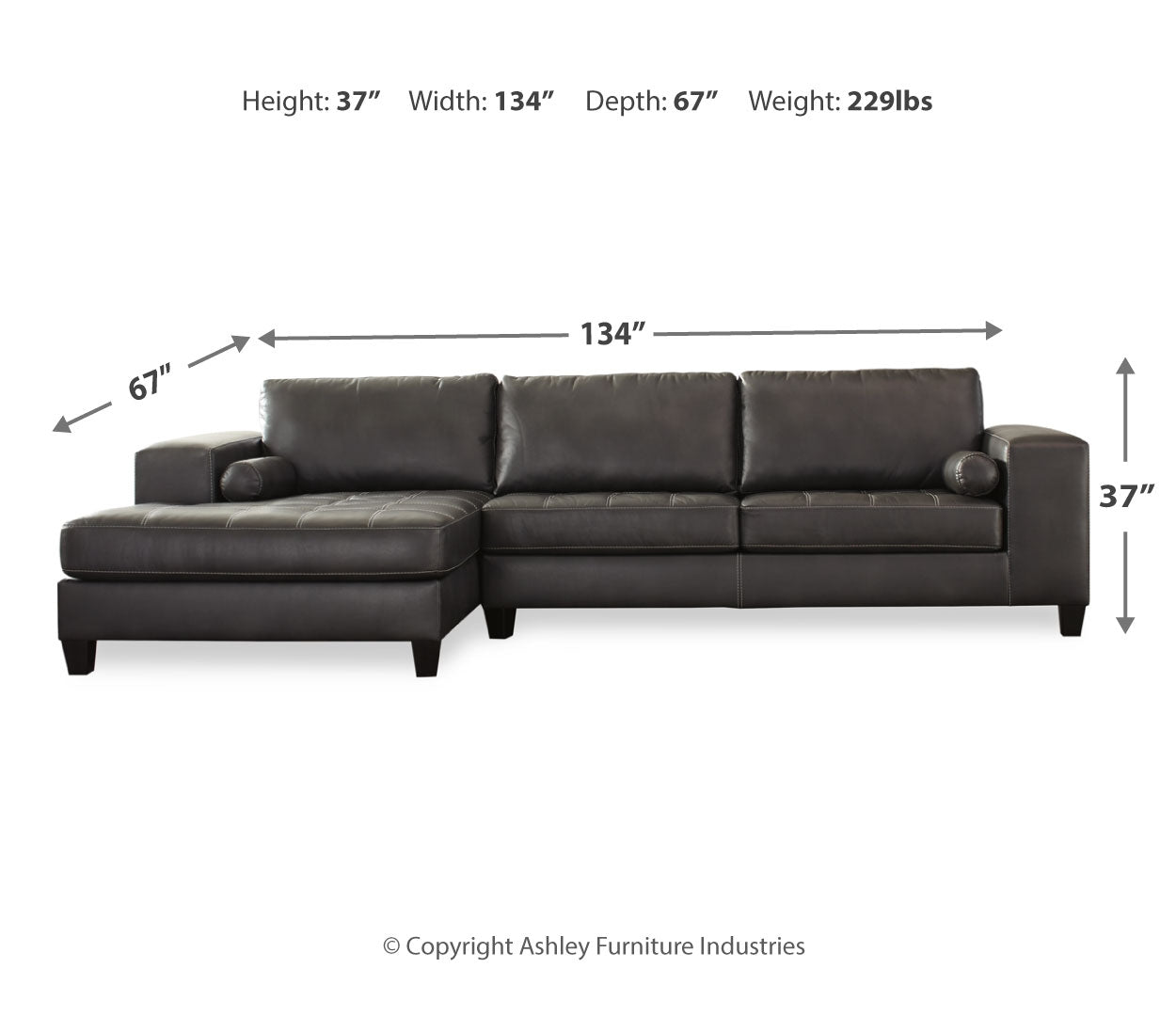 Nokomis 2-Piece Sectional with Chaise