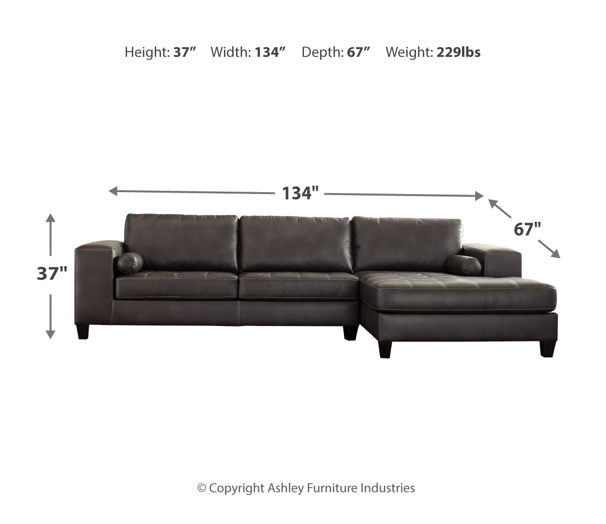 Nokomis 2-Piece Sectional with Chaise