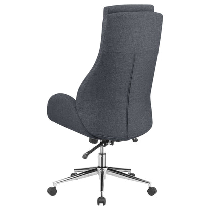 Cruz Upholstered Office Chair with Padded Seat Grey and Chrome