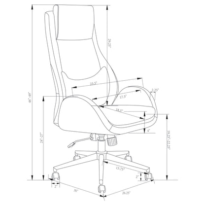 Cruz Upholstered Office Chair with Padded Seat Grey and Chrome