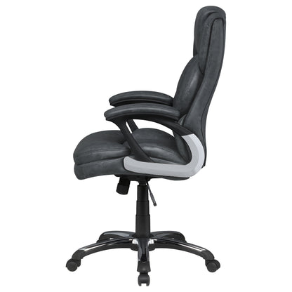 Nerris Adjustable Height Office Chair with Padded Arm Grey and Black