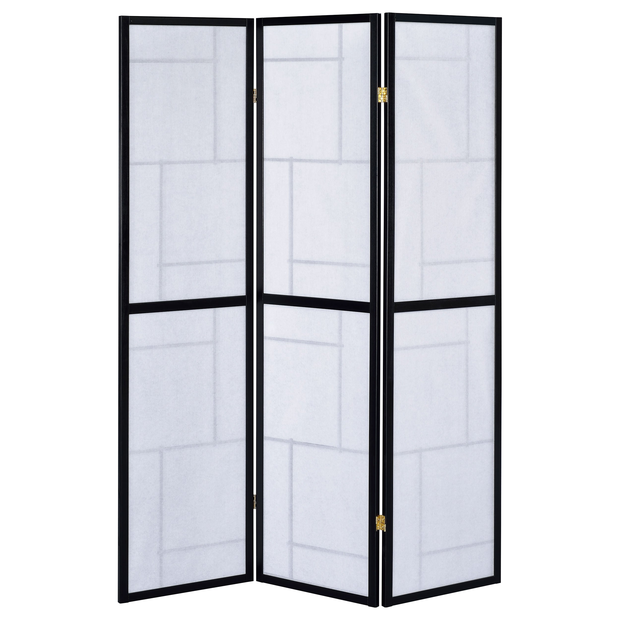 Damis 3-panel Folding Floor Screen Black and White