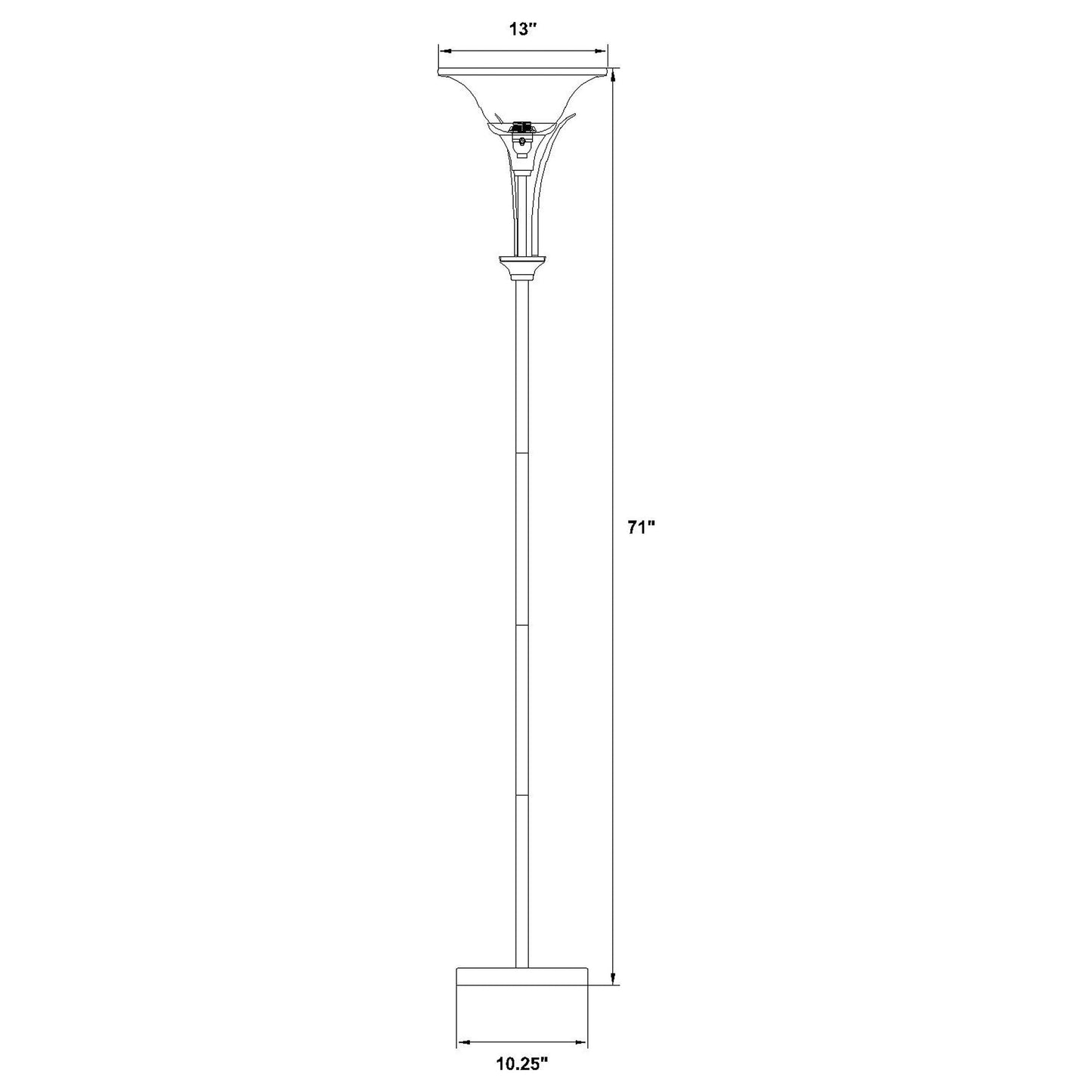 Archie Floor Lamp with Frosted Ribbed Shade Brushed Steel