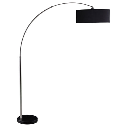 Kawke Drum Shade Floor Lamp Black and Chrome