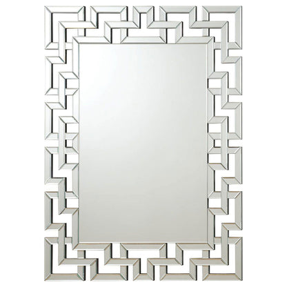 Forman Interlocking Greek Frameless Wall Mirror Silver