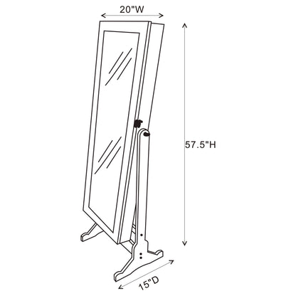 Zayas Storage Jewelry Cheval Mirror White