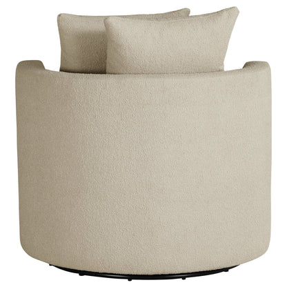 Debbie Upholstered Swivel Accent Chair Camel