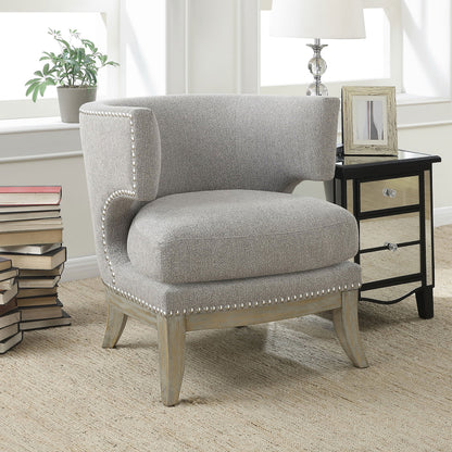 Jordan Dominic Barrel Back Accent Chair White and Weathered Grey