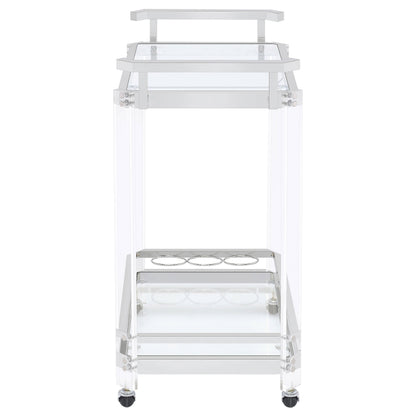 Jefferson 2-tier Glass Serving Cart Clear