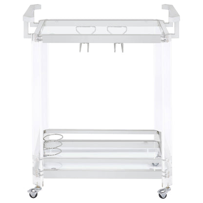 Jefferson 2-tier Glass Serving Cart Clear