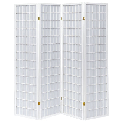 Roberto 4-panel Folding Screen White