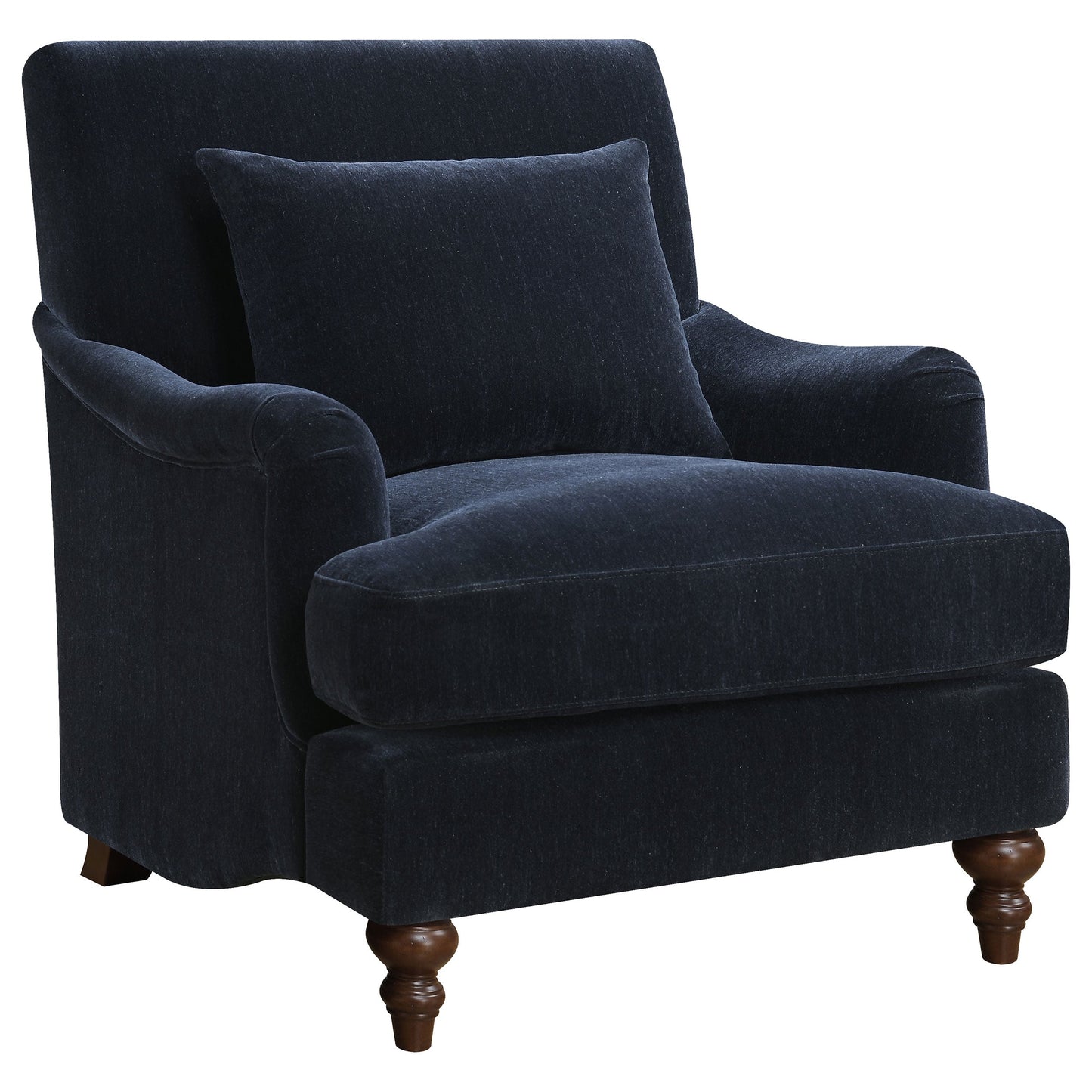 Frodo Upholstered Accent Chair with Turned Legs Midnight Blue