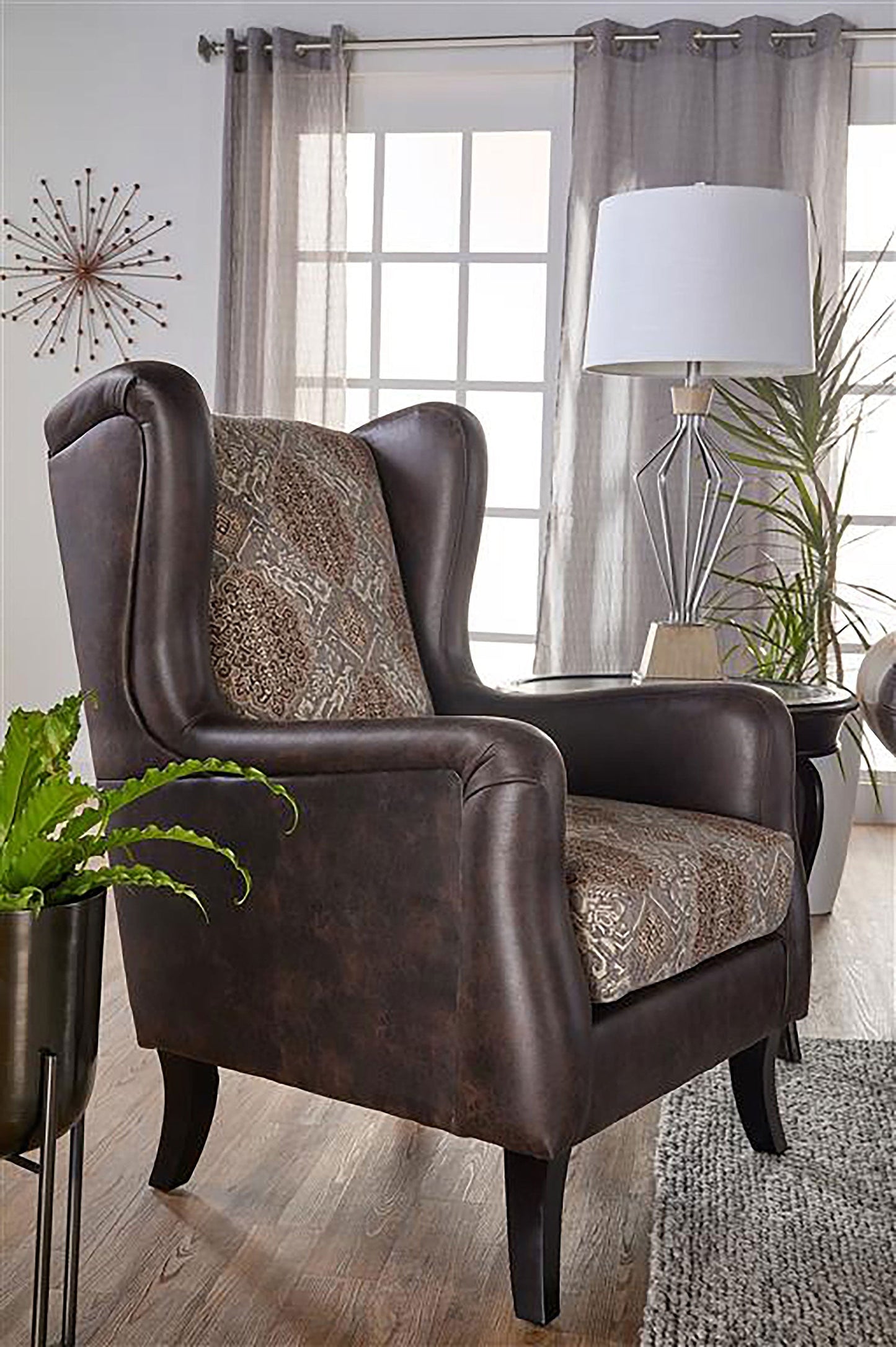 Elmbrook Upholstered Wingback Accent Club Chair Brown