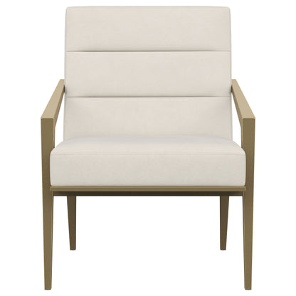 Kirra Upholstered Metal Arm Accent Chair Cream