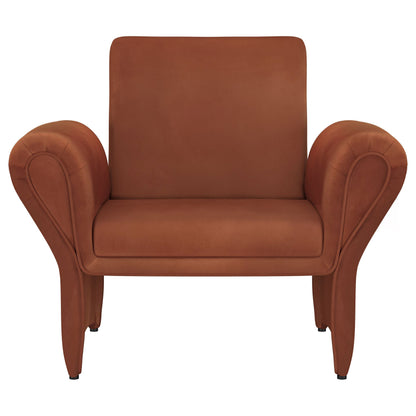 Liana Upholstered Roll Arm Accent Armchair Rust Orange