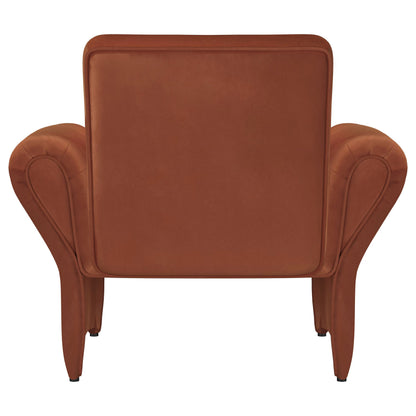 Liana Upholstered Roll Arm Accent Armchair Rust Orange