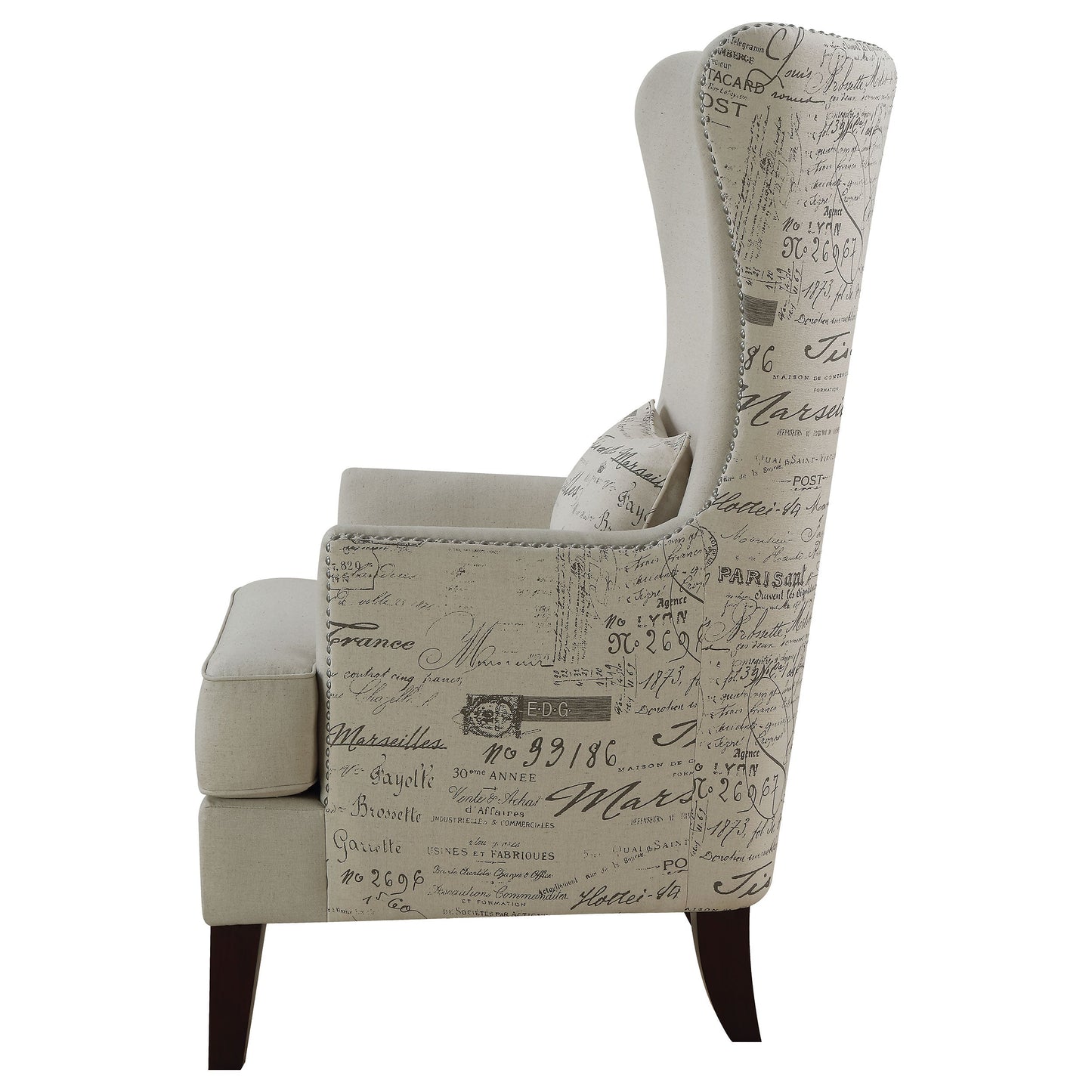 Pippin Curved Arm High Back Accent Chair Cream