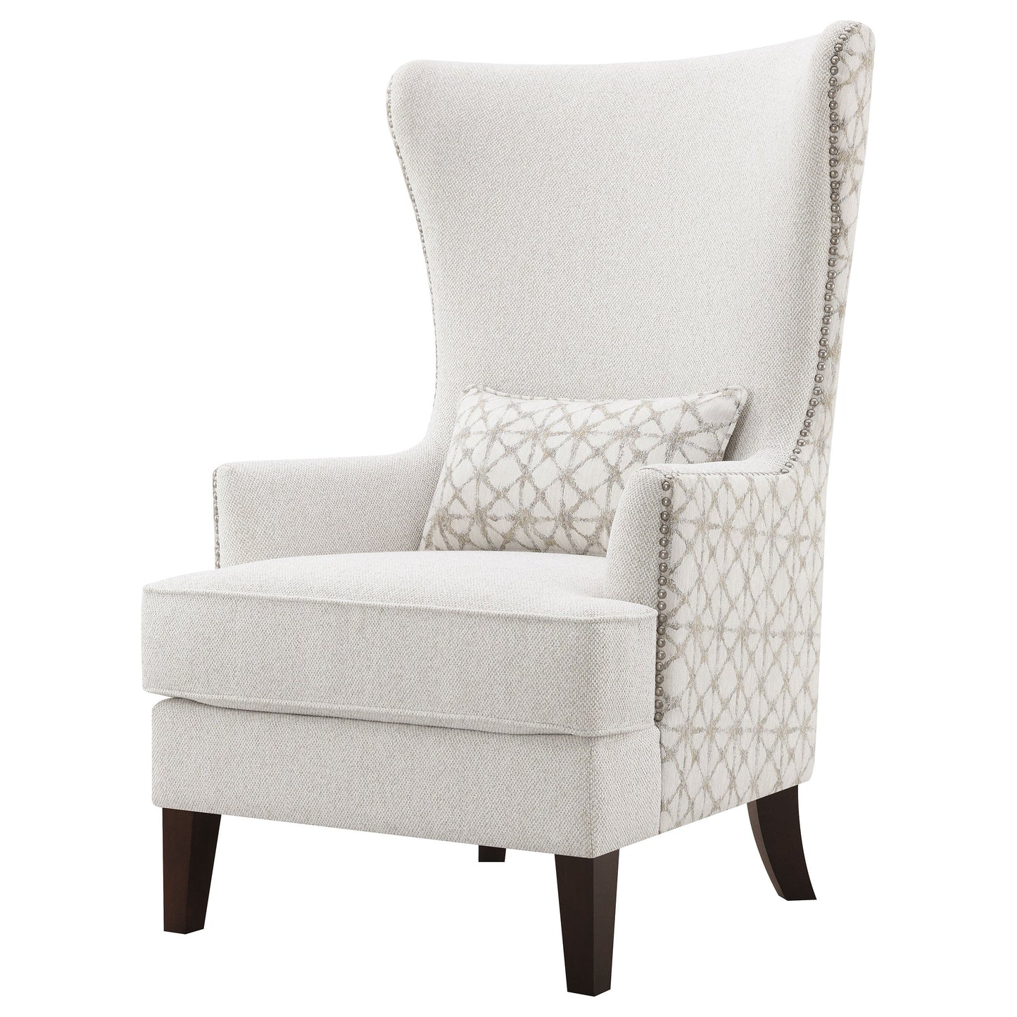 Pippin Curved Arm High Back Accent Chair Cream