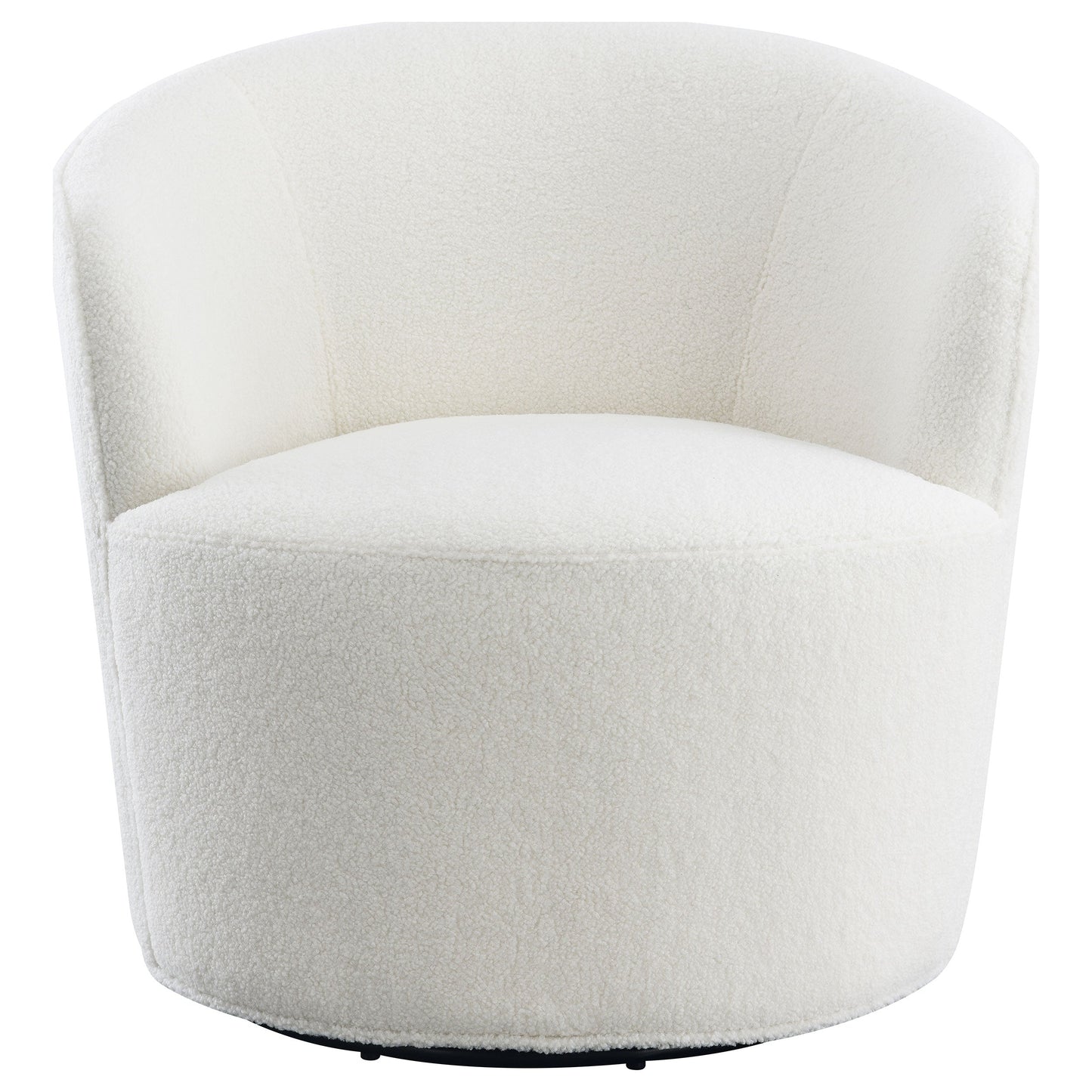 Joyce Upholstered Swivel Barrel Chair White