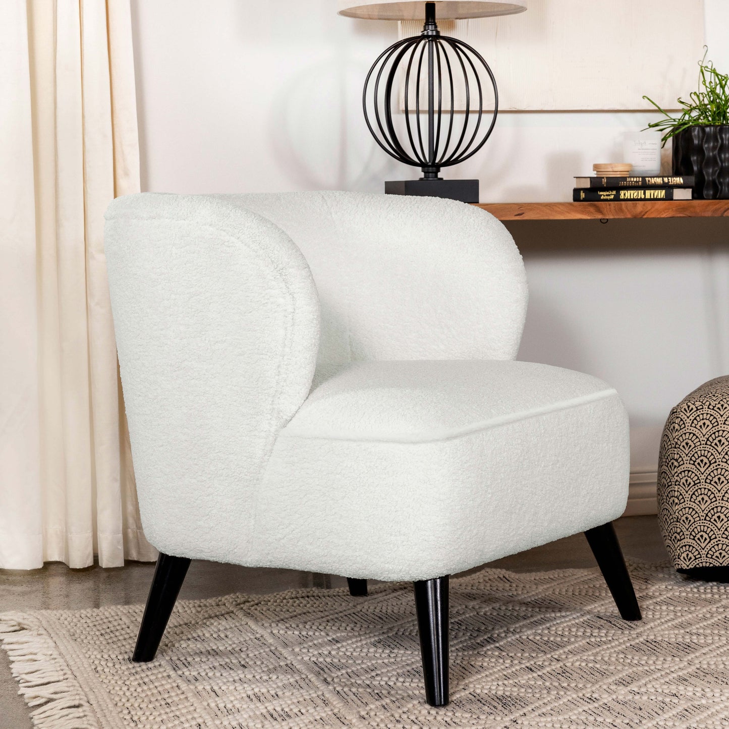 Alonzo Upholstered Track Arms Accent Chair Natural