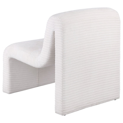 Drayton Upholstered Curved Armless Accent Chair Ivory