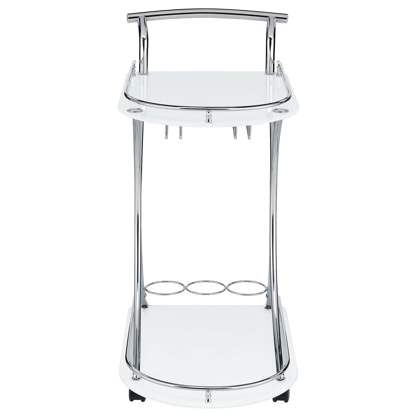 Elfman 2-shelve Serving Cart Chrome and Black