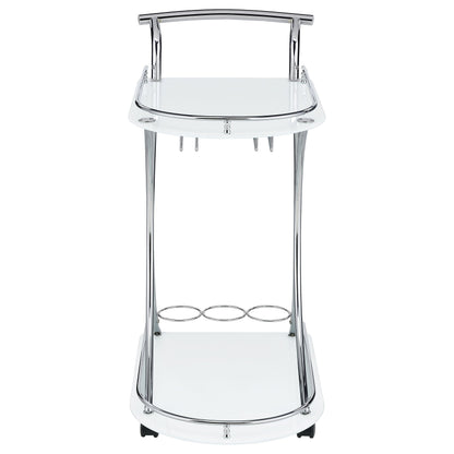 Elfman 2-shelve Serving Cart Chrome and Black