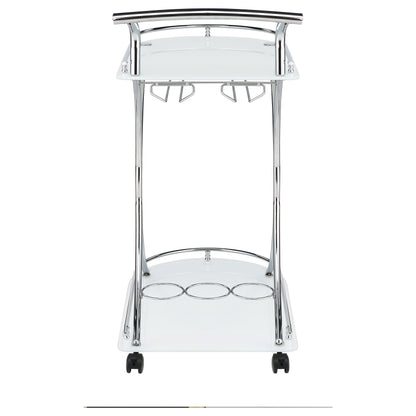 Elfman 2-shelve Serving Cart Chrome and Black