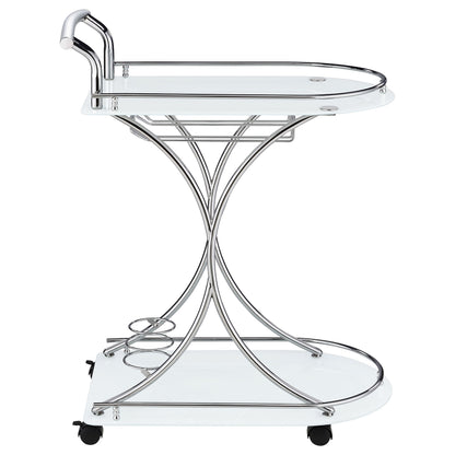 Elfman 2-shelve Serving Cart Chrome and Black