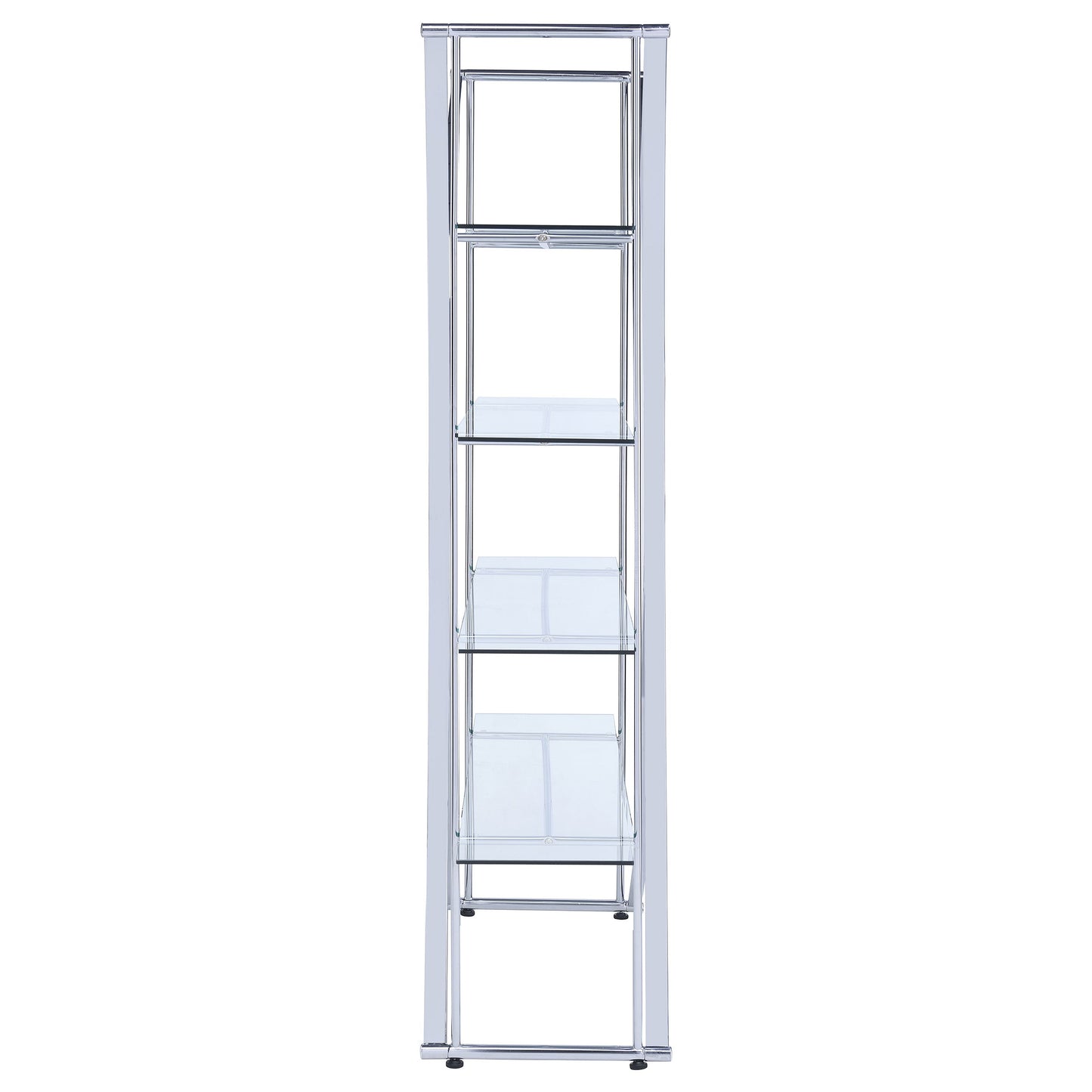 Larson 4-tier Bookcase Chrome and Clear