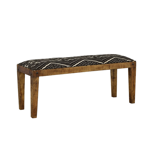 Aiden Sled Leg Upholstered Accent Bench Black and White