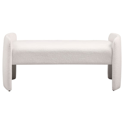 Peoria Velvet Upholstered Accent Bench Ivory