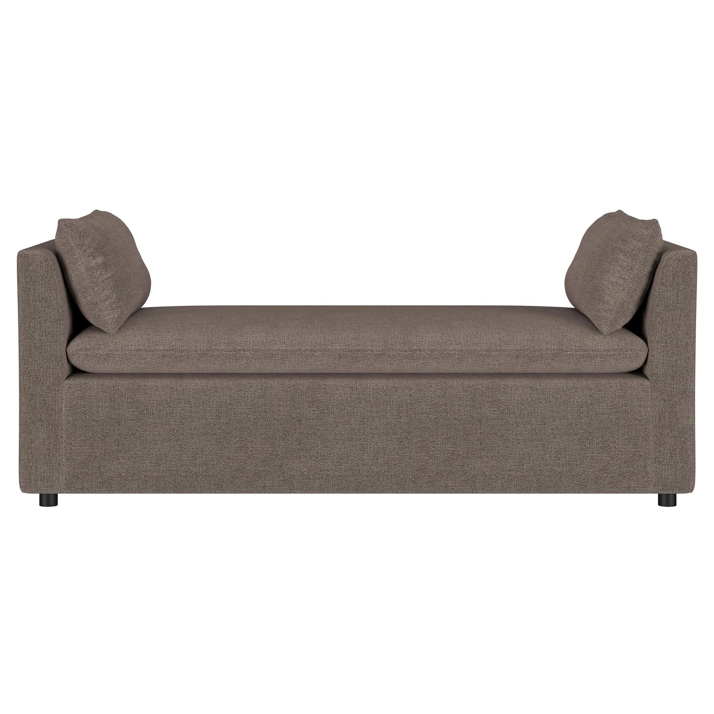 Robin Upholstered Accent Bench with Armrests Brown