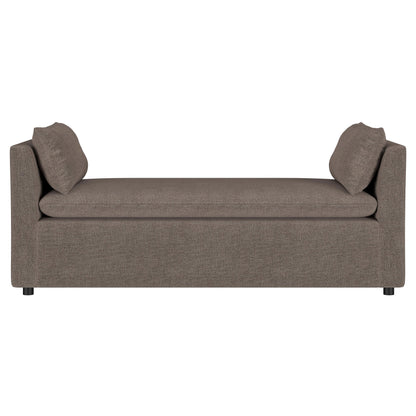 Robin Upholstered Accent Bench with Armrests Brown