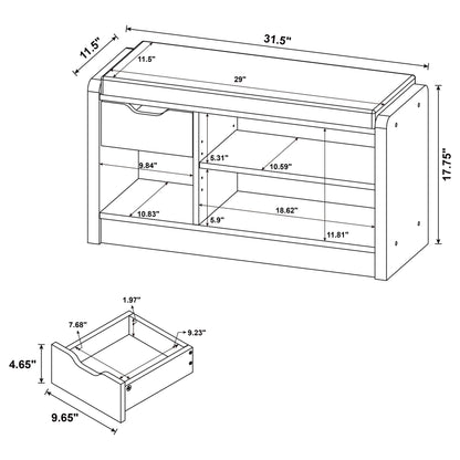 Arrington Storage Bench Smoked Oak